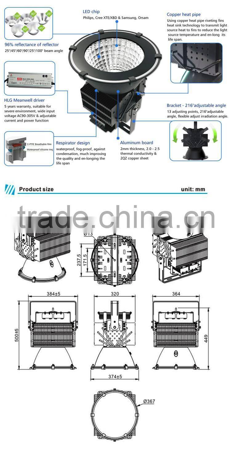 High illumination BF video 400W LED lamp
