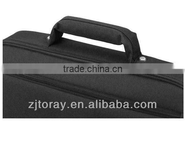 Fully open padded polyester laptop bag with multi-functional workstation pockets