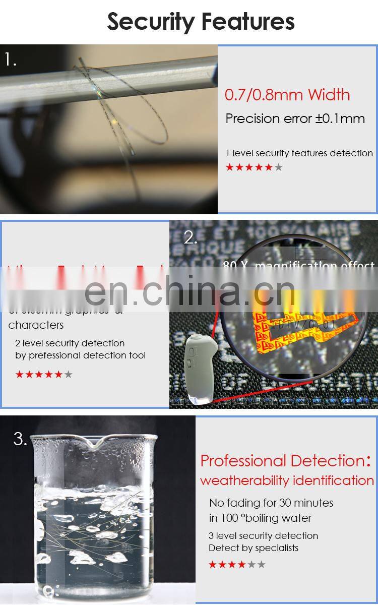 High Precision Hologram Security Thread for Woven Label