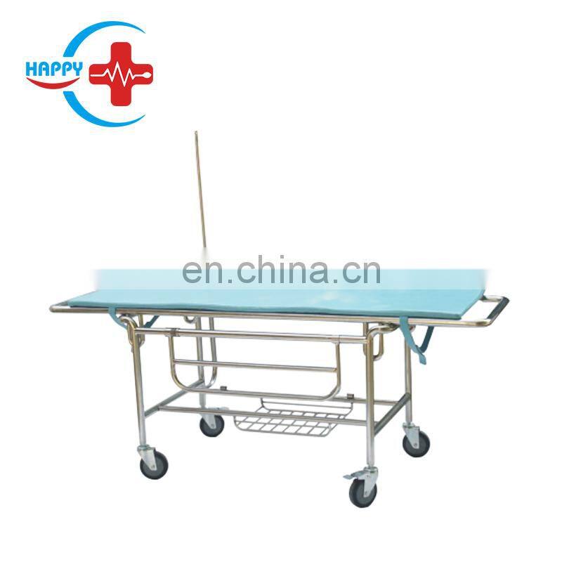 HC-M019 Medical Bed Stainless steel ambulance emergency Stretcher with Four Castors for hospital