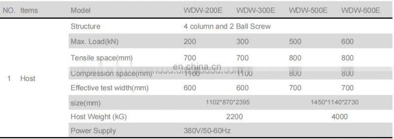 Meter material test 200kn tensile testing machine