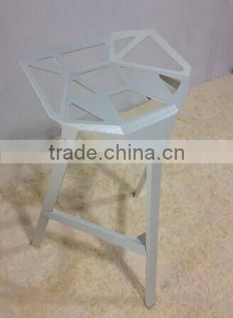 Replica Italian graceful design aluminum stacking Konstantin Grcic barstool,replica Stool one,white color stool one