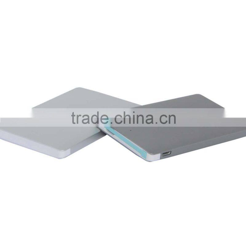 power bank with led charge indicator aluminium credit card power bank 2500mAh 3 in 1 power bank