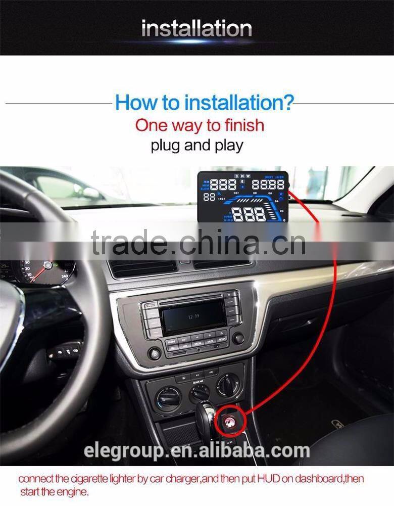 Universal 5.5" Inch Q7 LED Head Up Digital Display Car GPS OBD2 HUD