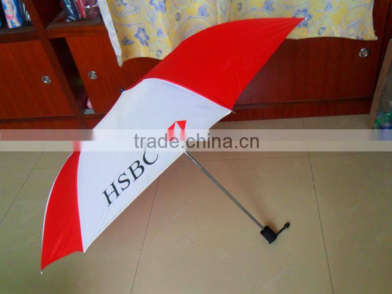 auto open logo printed 2 folding umbrella