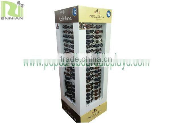 Supermarket cardboard display stand for sunglasses