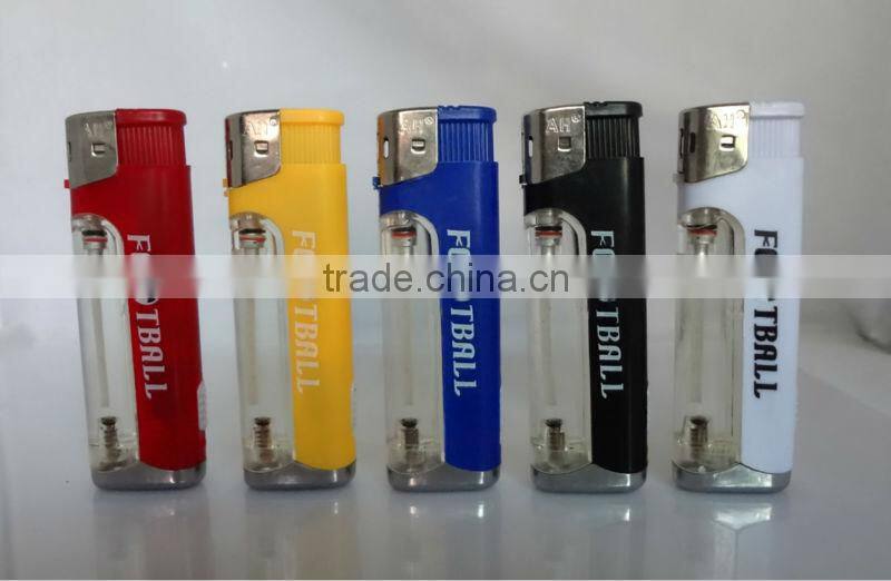 cheap plastic electronic lighter with led, torch lighter good quality hot sale