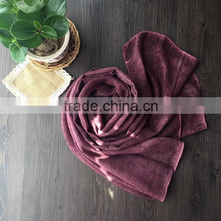 100CMX210CM Large Long Plain Cotton Linen Muslim Women Hijab Shawl