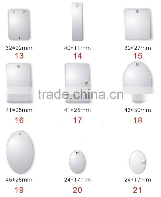 High Quality Stainless Steel Mirror Polish Blank Dog Tag