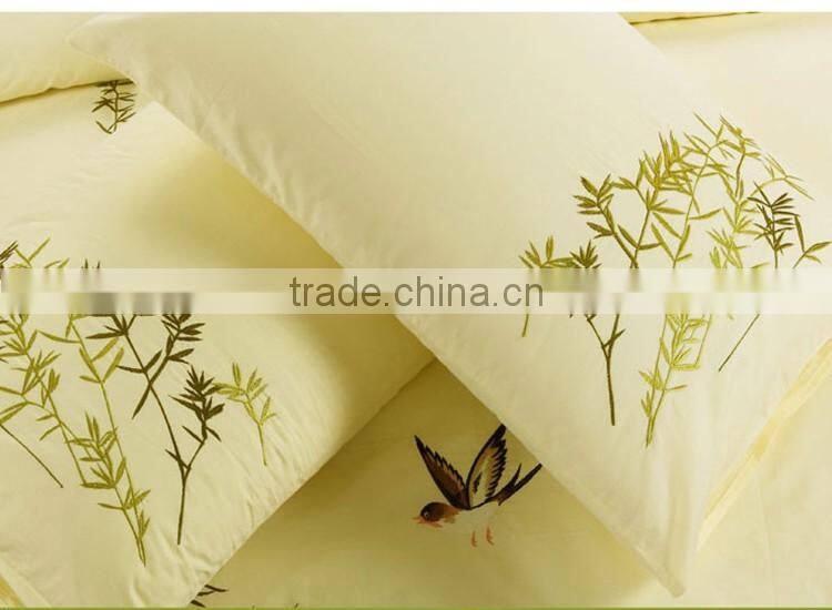 High qualiy Natural 100% Cotton King/ Queen wedding bed sheet