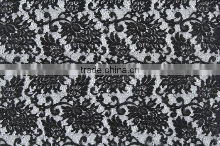 wholesale cheap black 100 poly voile lace dress making fabric for sexy grown dress