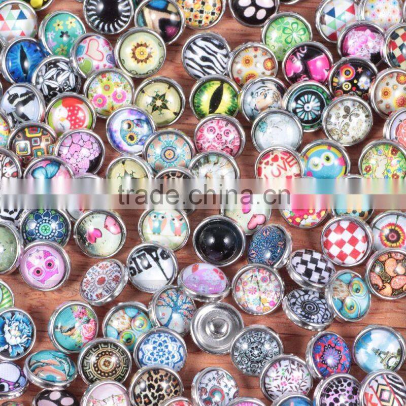 Customized DIY 12mm Glass snap button for interchangeable charm jewelry Cousin jewelry