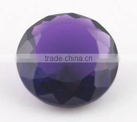 Hot sale round shape multi-facet cut synthetic amethyst quartz crystal for sale