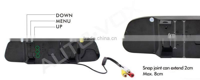 Night vision car rear view system with 2 video inputs