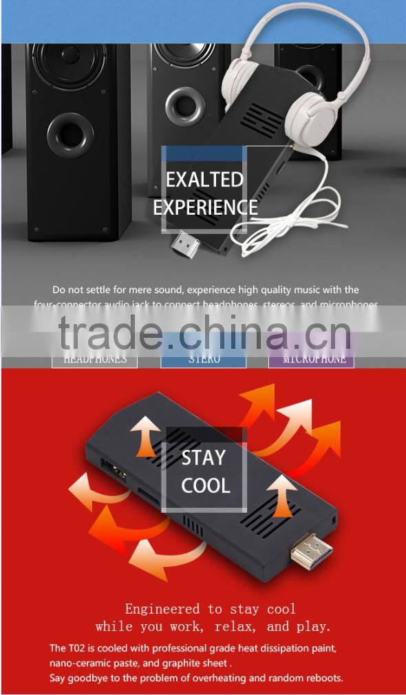 New Arrival Meegopad T02 PC Stick Windows8.1(dual os)OR UBUNTU update win10 Dimension 110mmX43mmX9.9mm Mini PC