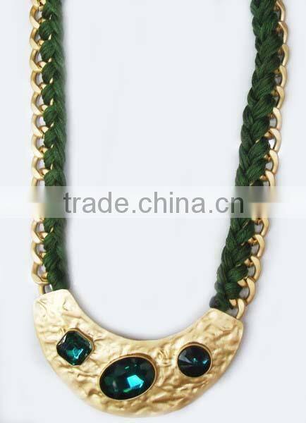 New Arriving Style Casting and Cotton thread Fashion Jewelry Necklace