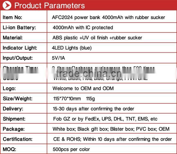 phone stand Suction cup portable power bank 4500mAh for mobile phone