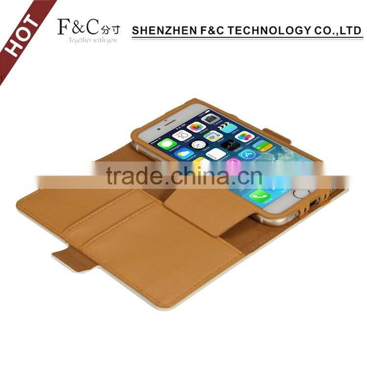 Shenzhen F&C perfect fit side-opening exquisite pu leather sleeve cover customise phone case for iphone 7