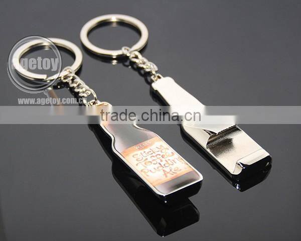 Promotional Customized Metal Beer Bottle Shape Opener Keychain
