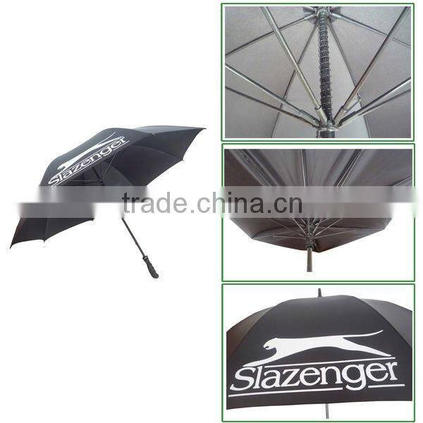 Double rib golf umbrella with logo