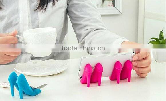Charming silicone high-heel shoe mobile phone holder
