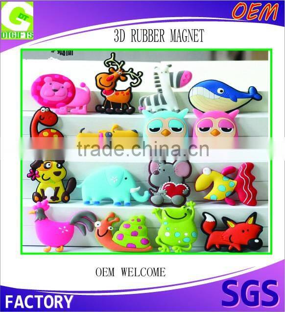 Cheap custom souvenir 3d soft pvc fridge magnets
