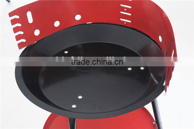 Mini triangle portable charcoal bbq grill with retractable height