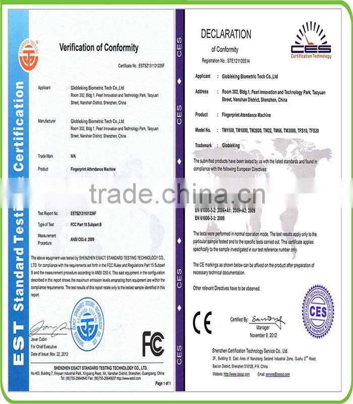 WiFi fingerprint time attendance and access control system with free software