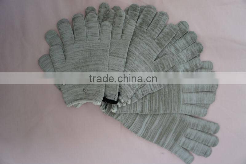 grey silver fiber glove