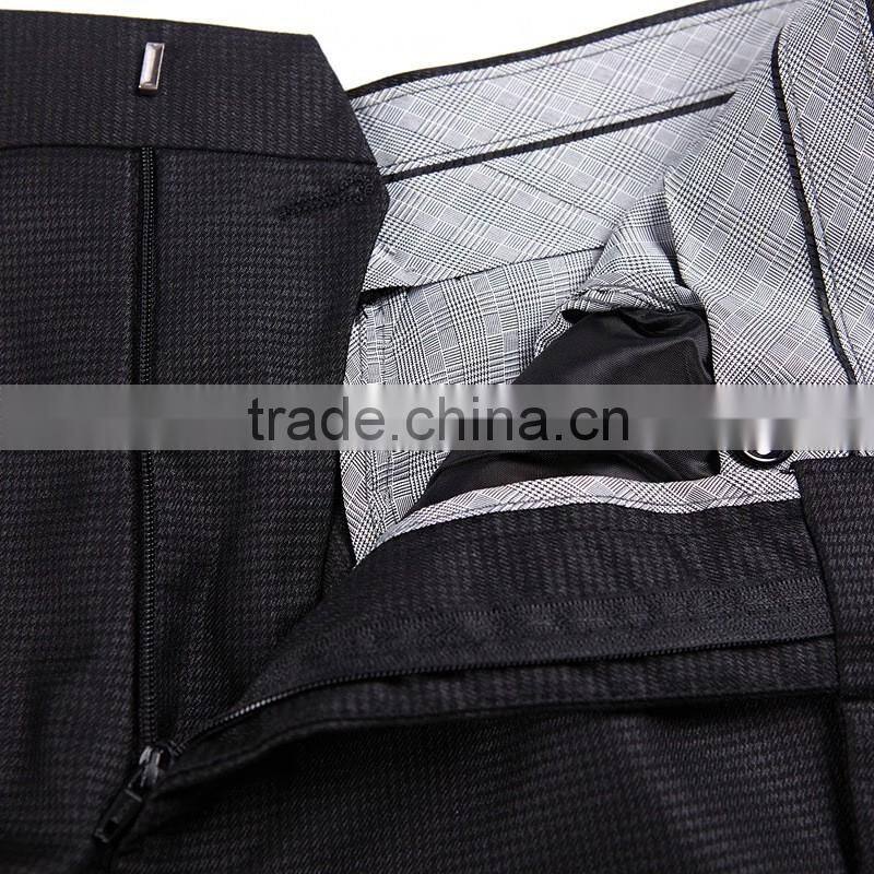 new model fashion wholesale High Quality skinny Black single pleat business dress man pants mens trousers