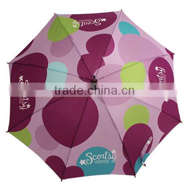 Flower full painting straight umbrella both use in sun and rain