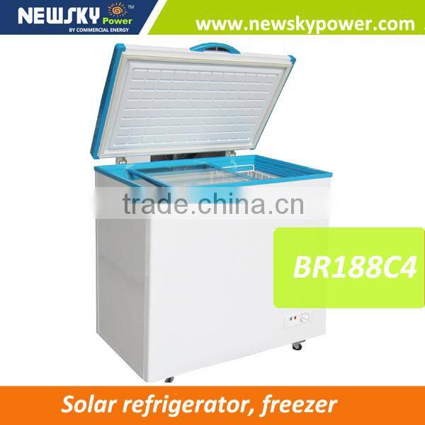 138L new product AC/DC solar tricycle chest freezer