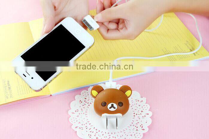 Portable Cute Cartoon usb Traval Charger for iphone Charger,Christmas Mini Gift Micro usb Home Charger Adapter