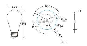 NEW CE Rohs Switch on/off dimmable smart/intelligent led bulb
