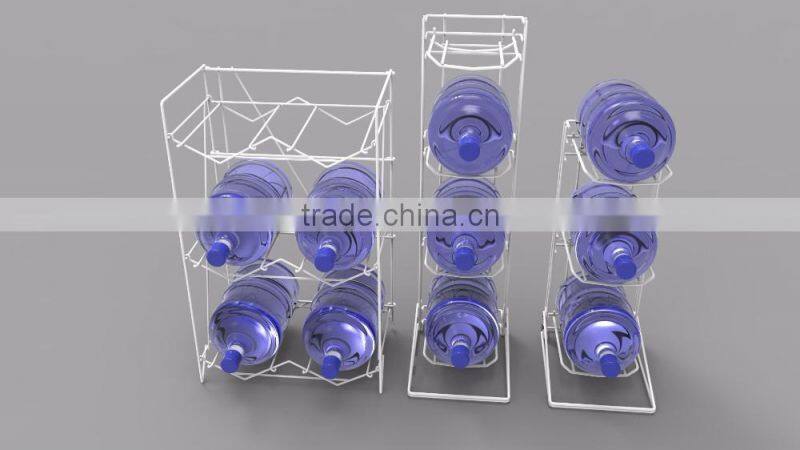 Factory Directly Custom High Quality Durable 3 Tiers Floor 5 gallon Metal Water Bottle Rack