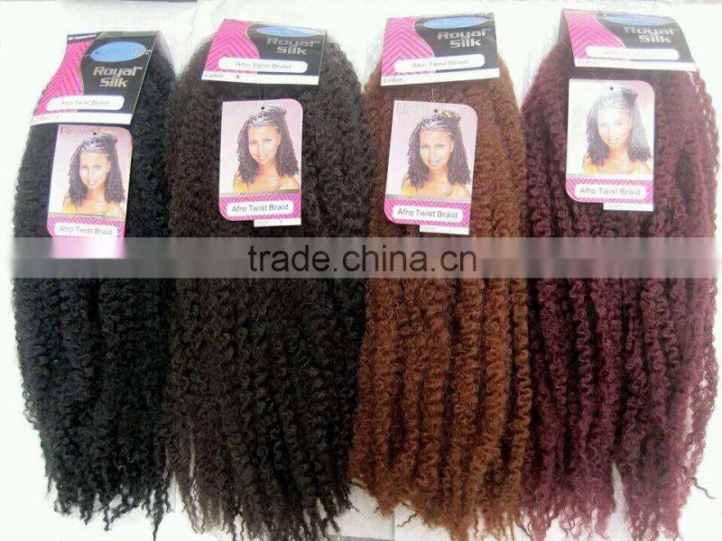 Afro Twist Kinky Marley Braiding Crochet synthetic afro kinky hair extension marley hair braid wholesale price