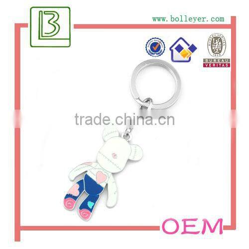 lovely Enamel striped colour stylish bear keychain