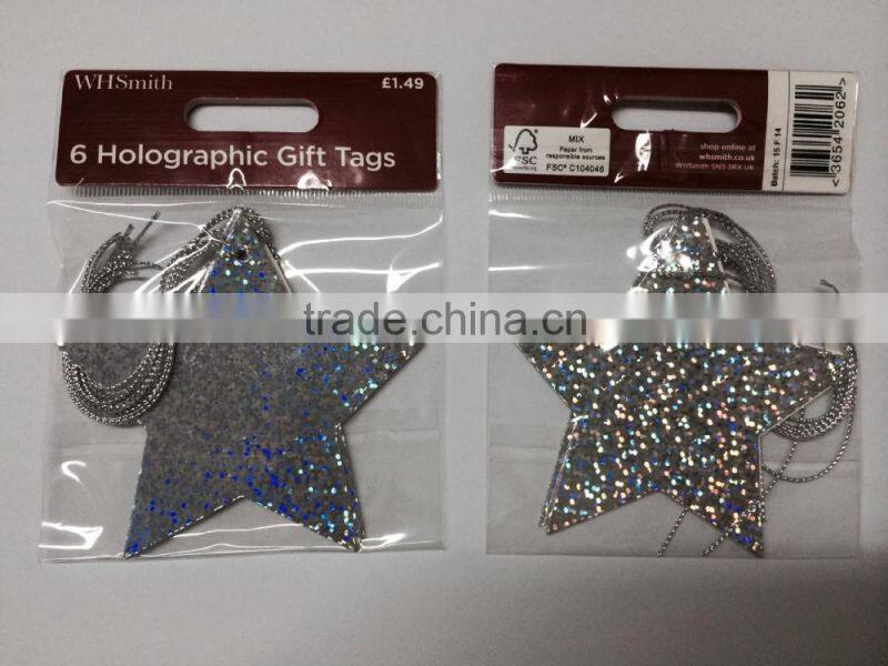 6 holographic gift tags