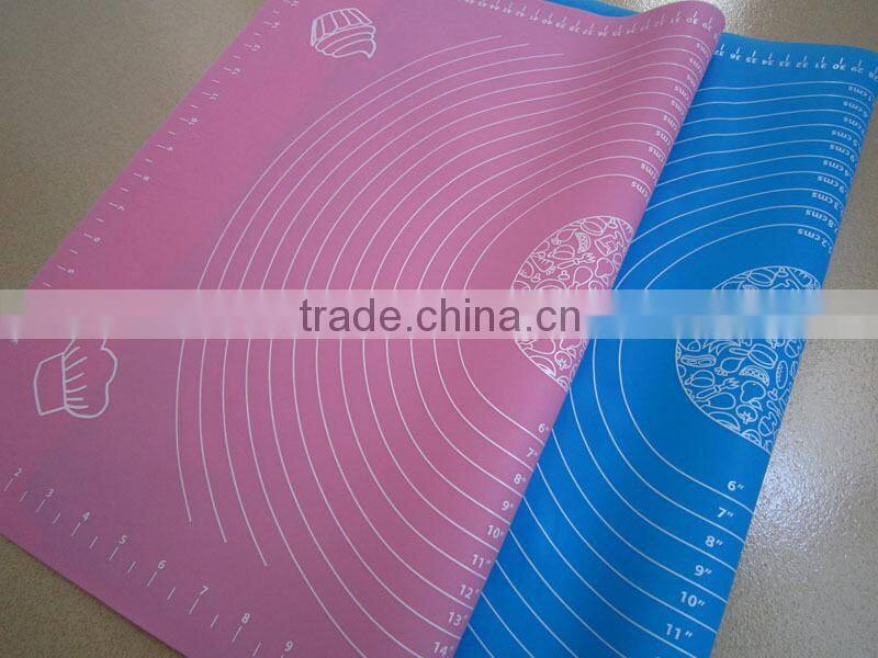 Eco-friendly feature soft printed kitchen baking mat silicone 50*40cm