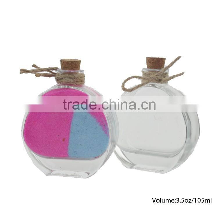 Clear Round Glass Bottle With Cork,Wishing Glass Bottles With Cork Stoppers