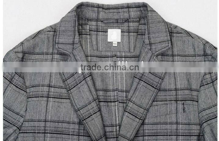 Newest Gentleman's Spring & Autumn Checkered Trendy Double Vented Two Buttons China Men Suit Factory