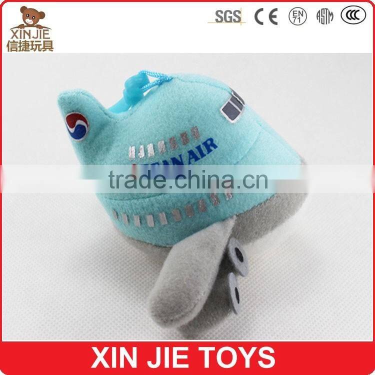 cheap plane shape plush keychain for promotion