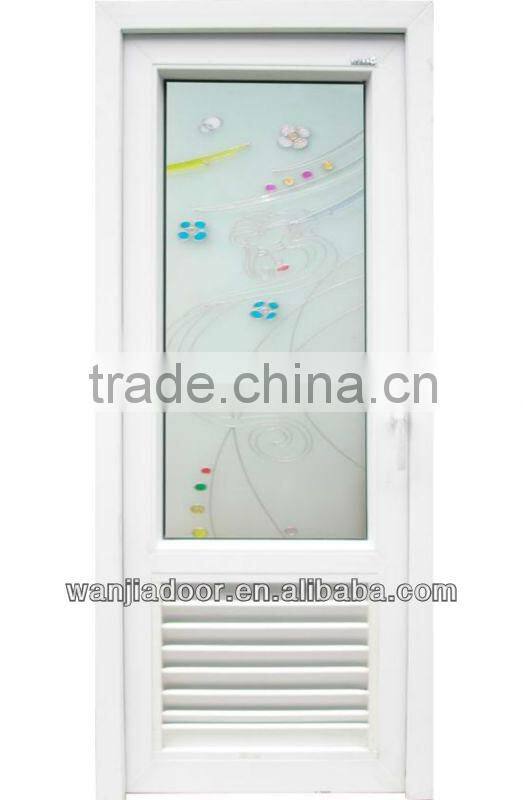 Wanjia good pvc profile interior glass french doors