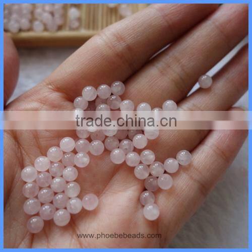 4mm 6mm 8mm 10mm 12mm Half Drilled Round Natural Pink quartz Loose Beads Gemstone For DIY Earrings Making HD-PQSR4mm