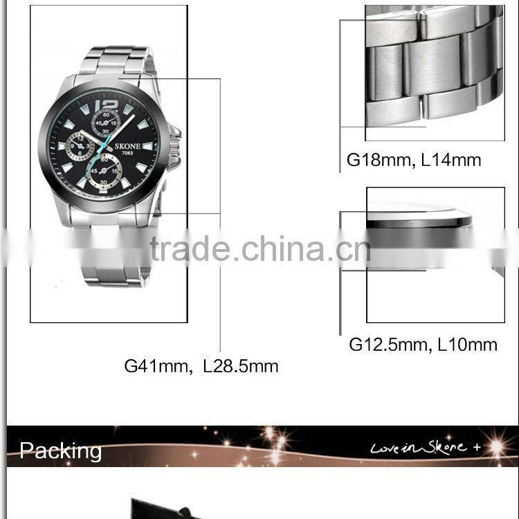 SKONE 7063 White Dial Stainless Steel Lady Vogue Bracelet Watches