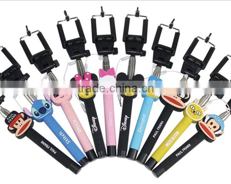 wired monopod selfie stick,monopod automated selfie stick 2016 for mobile phone