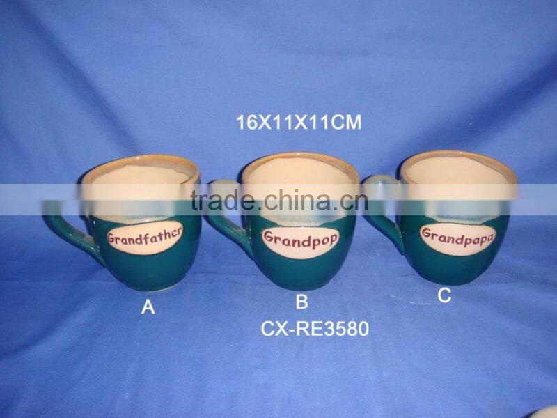 Elegant light blue cement decorative candle jars with copper lid match wedding ornament