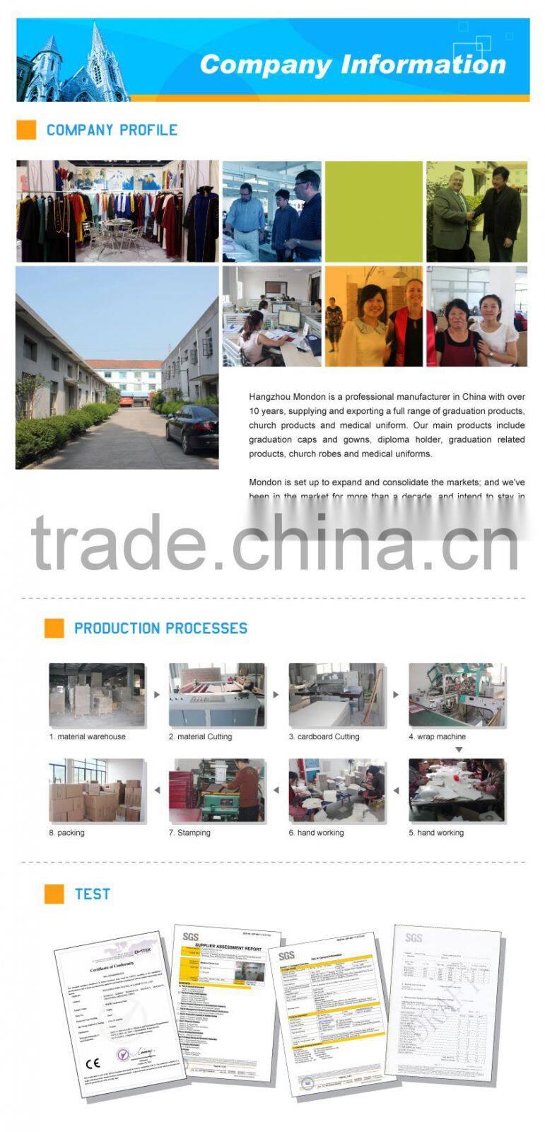 Brown Paper Diploma Folder With Four Satin Corners-Tent Style