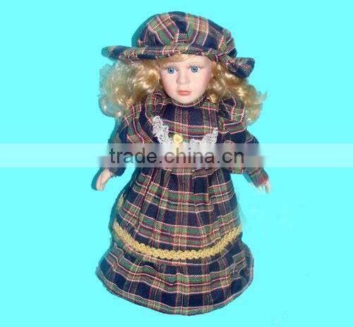 Antique Country Girl Baby Girl Moveable w Music Lovely New Electrical Doll with Hat