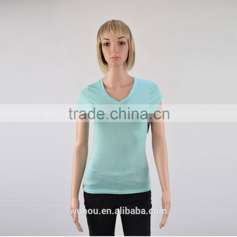 2016 Women's V neck pure color fitness t-shirts